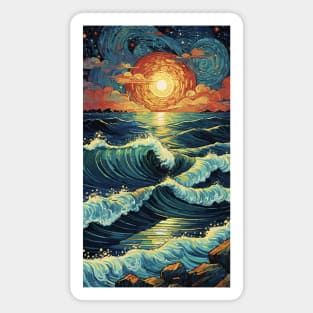 Starry Night Seafaring: Van Gogh's Nautical Symphony Magnet